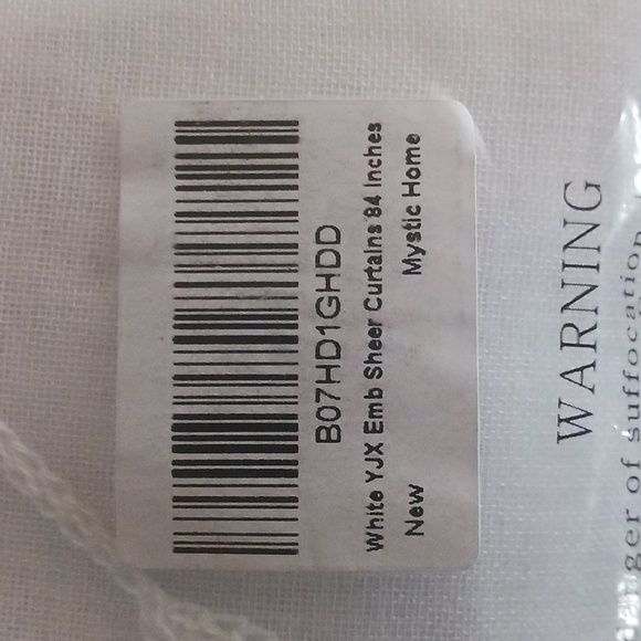 MYSTIC-HOME Embroidery White Tulip Sheer Curtain Panels 52"W x 84"L 2 Panels - Picture 2 of 4